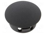 Stopper; H: 8mm; push-in,snap-fastener; Flange dia: 17mm; black ESSENTRA