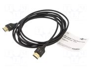 Cable; HDMI plug,both sides; HDCP 2.2,HDMI 2.0,slim; 3m; black Goobay