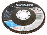 Flap grinding wheels; Ø: 115mm; Øhole: 22.2mm; Granularity: 60 GRAPHITE