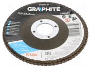 Flap grinding wheels; Ø: 115mm; Granularity: 120; 22.2mm GRAPHITE