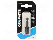 Adapter; Mounting: hexagon 1/4"/ square 1/2"; impact GRAPHITE