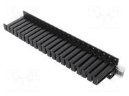 Hanger for test leads; Number of slots: 21; L: 330mm; black STÄUBLI