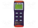 Meter: temperature; digital; LCD; ±0.1%; -200÷1370°C; Resol: 0.1°C AZ