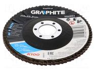 Flap grinding wheels; Ø: 115mm; Øhole: 22.2mm; Granularity: 100 GRAPHITE