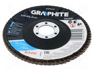 Flap grinding wheels; Ø: 125mm; Øhole: 22.2mm; Granularity: 120 GRAPHITE