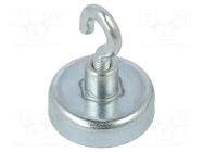 Magnet: permanent; hard ferrite; 40N; 25mm; with hook ELESA+GANTER