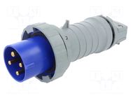 Connector: AC supply 3-phase; plug; male; PIN: 4; 63A; 250V; IP&S AMPHENOL
