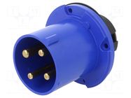 Connector: AC supply 3-phase; socket; male; PIN: 4; 63A; 250V; IP&S AMPHENOL