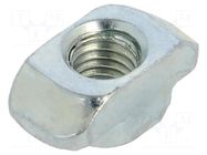 Nut; for profiles; Width of the groove: 8mm; steel; zinc; T-slot FATH