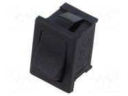 ROCKER; SPST; Pos: 2; OFF-ON; 5.5A/250VAC; black; RA1; -20÷105°C E-SWITCH