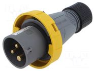 Connector: AC supply 3-phase; plug; male; PIN: 3; 16A; 130V; IP&S AMPHENOL