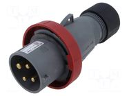Connector: AC supply 3-phase; plug; male; PIN: 4; 32A; 460V; IP&S AMPHENOL