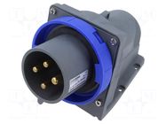 Connector: AC supply 3-phase; socket; male; PIN: 4; 32A; 250V; IP&S AMPHENOL