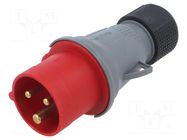 Connector: AC supply 3-phase; plug; male; PIN: 3; 16A; 415V; IP&S AMPHENOL