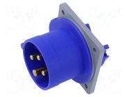 Connector: AC supply 3-phase; socket; male; IP&S; 16A; 250V; PIN: 4 AMPHENOL