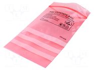 Protection bag; ESD; L: 610mm; W: 457mm; Thk: 75um; 100pcs; pink ANTISTAT