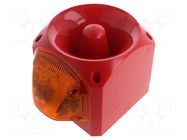 Signaller: lighting-sound; 10÷60VDC; siren,flashing light; LED KLAXON SIGNALS