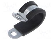 Fixing clamp; ØBundle : 19mm; W: 15mm; steel; Cover material: EPDM KALE