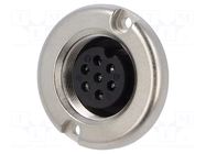 Connector: M25; socket; female; Plating: silver plated; 250V; 5A BINDER