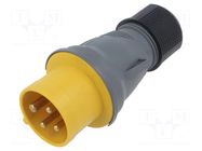 Connector: AC supply 3-phase; plug; male; PIN: 4; 16A; 130V; IP&S AMPHENOL