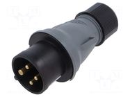 Connector: AC supply 3-phase; plug; male; PIN: 4; 16A; IP&S; IP44 AMPHENOL