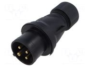 Connector: AC supply 3-phase; plug; male; PIN: 4; 16A; 415V; IP&S AMPHENOL