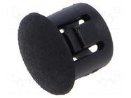 Stopper; H: 7.9mm; push-in,snap-fastener; Flange dia: 9.5mm; black ESSENTRA