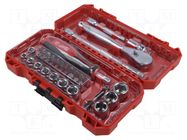 Wrench-set; 6-angles,socket spanner; 1/4"; 38pcs. Milwaukee