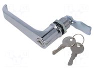 Lock; zinc and aluminium alloy; 33mm; chromium; Key code: 1333 RST ROZTOCZE
