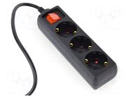 Cable; 3x0.75mm2; CEE 7/3 (F) socket,IEC C14 male; 0.6m; black GEMBIRD