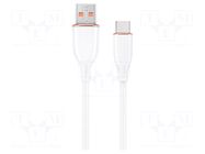 Cable; USB 2.0; USB A plug,USB C plug; 1.5m; white; 480Mbps; 2.1A GEMBIRD