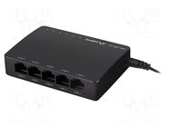 Switch Ethernet; RJ45 socket x5; PnP,LED status indicator LANBERG