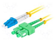Fiber patch cord; LC/UPC,SC/APC; 2m; Optical fiber: 9/125um; LSZH LANBERG