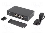Switch Ethernet; IEC C14,RJ45 socket x10; Gigabit Ethernet LANBERG
