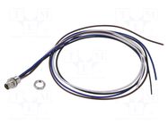 Connector: M8; socket; male; 48V; 4A; PIN: 4; IP67; cables; 0.34mm2 LUTRONIC