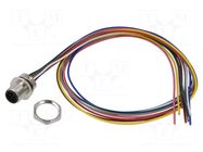 Connector: M12; socket; male; 1.5A; 30V; PIN: 8; IP67; straight; 500mm LUTRONIC