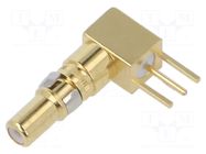 Contact; male; copper alloy; gold-plated; THT; on PCBs; angled; 50Ω CONEC