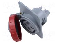 Connector: AC supply 3-phase; IP&S; 16A; 415VAC; socket; female AMPHENOL