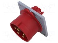 Connector: AC supply 3-phase; socket; male; 16A; 415VAC; 415V; IP&S AMPHENOL
