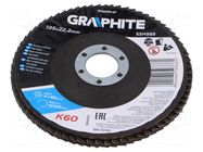 Flap grinding wheels; Ø: 125mm; Øhole: 22.2mm; Granularity: 60 GRAPHITE