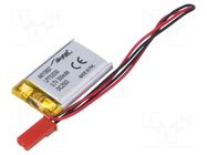 Re-battery: Li-Po; 3.7V; 300mAh; cables,JST SYP-02T-1 socket AKYGA BATTERY
