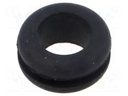 Grommet; Ømount.hole: 10mm; Øhole: 8mm; black; Panel thick: max.2mm ESSENTRA
