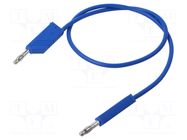 Test lead; 60VDC; 30VAC; 32A; Len: 0.5m; blue; Material: brass HIRSCHMANN T&M