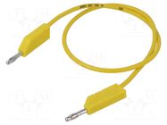 Test lead; 60VDC; 30VAC; 32A; Len: 0.5m; yellow; Material: brass HIRSCHMANN T&M
