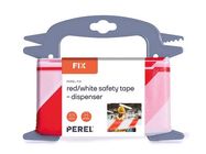 Red/white safety ribbon - 100 m - dispenser