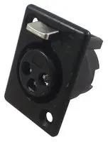 SOCKET, XLR, PANEL, BLACK, 3POLE