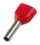 FERRULES,TWIN WIRE END,1.5MM2,CRIMP,RED