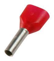 FERRULES,TWIN WIRE END,1.5MM2,CRIMP,RED