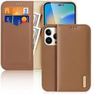 Dux Ducis Hivo Leather Flip Cover Genuine Leather Wallet for Cards and Documents iPhone 14 Pro Brown, Dux Ducis