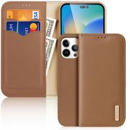 Dux Ducis Hivo Leather Flip Cover Genuine Leather Wallet for Cards and Documents iPhone 14 Pro Max Brown, Dux Ducis